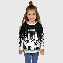 Свитшот детский Nirvana rok hand, цвет: 3D-белый — фото 2