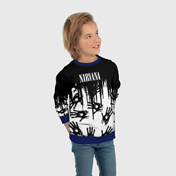 Свитшот детский Nirvana rok hand, цвет: 3D-синий — фото 2