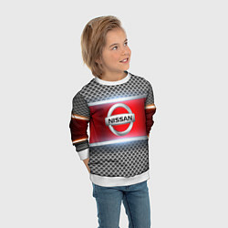 Свитшот детский Nissan авто текстура, цвет: 3D-белый — фото 2