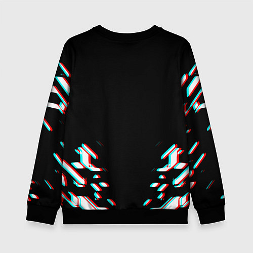 Детский свитшот Baldurs Gate glitch geometry / 3D-Черный – фото 2