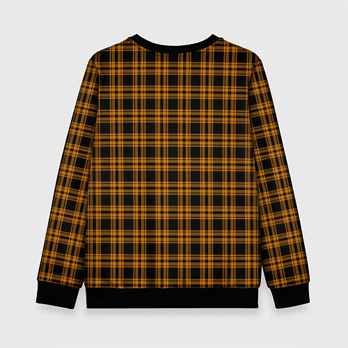 Детский свитшот Чёрно-жёлтый клетчатый / 3D-Черный – фото 2
