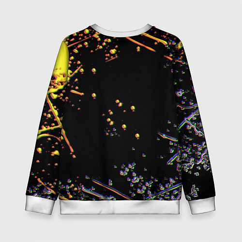 Детский свитшот Doom кислотное лого глитч / 3D-Белый – фото 2