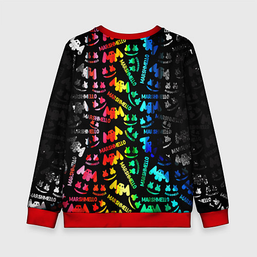 Детский свитшот Marshmello neon color / 3D-Красный – фото 2