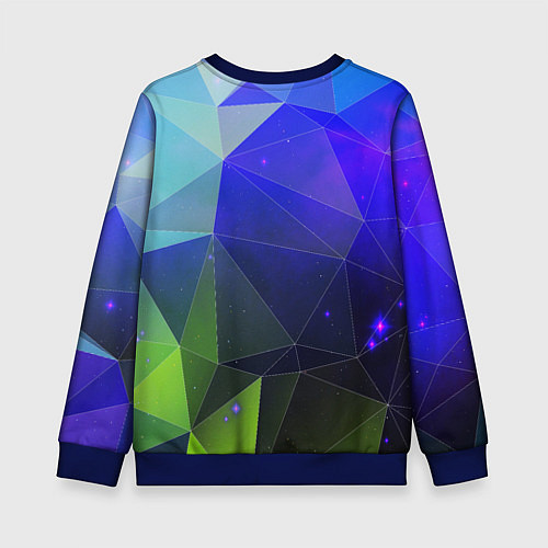 Детский свитшот Неоновые треугольники геометрия / 3D-Синий – фото 2