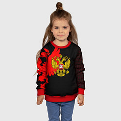 Свитшот детский Герб РФ красный, цвет: 3D-красный — фото 2