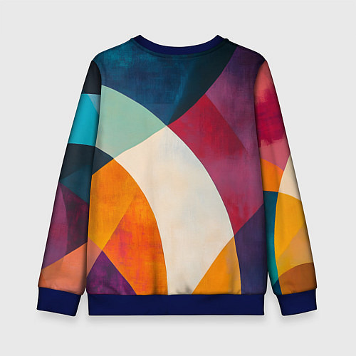 Детский свитшот Геометрическая иллюстрация / 3D-Синий – фото 2