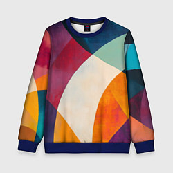 Свитшот детский Геометрическая иллюстрация, цвет: 3D-синий