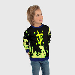 Свитшот детский Doom кислотное лого огонь, цвет: 3D-синий — фото 2
