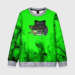 Свитшот детский Monster Hunter fire green, цвет: 3D-меланж