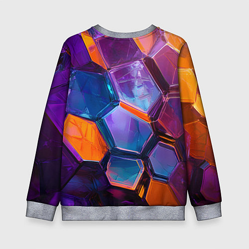 Детский свитшот Неоновые минералы / 3D-Меланж – фото 2