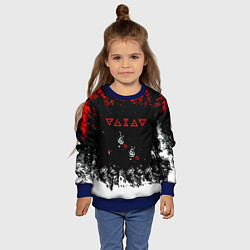 Свитшот детский Ведьмак лого брызги красок, цвет: 3D-синий — фото 2