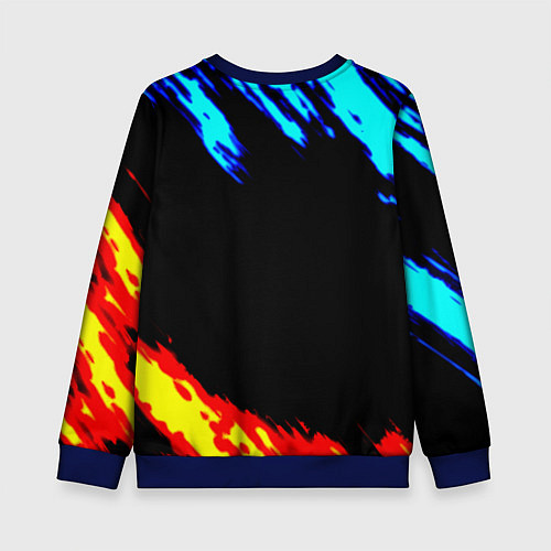 Детский свитшот Portal лёд и пламя / 3D-Синий – фото 2