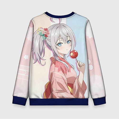 Детский свитшот Аля иногда кокетничает со мной по русски Алиса / 3D-Синий – фото 2