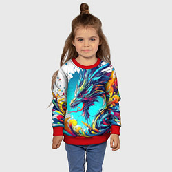 Свитшот детский Japanese dragon - tattoo irezumi, цвет: 3D-красный — фото 2