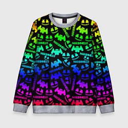 Детский свитшот Marshmello neon steel pattern