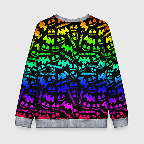 Детский свитшот Marshmello neon steel pattern / 3D-Меланж – фото 2