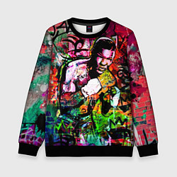 Свитшот детский Майк Тайсон граффити, цвет: 3D-черный