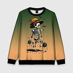 Свитшот детский Funny skeleton - ai art fantasy, цвет: 3D-черный