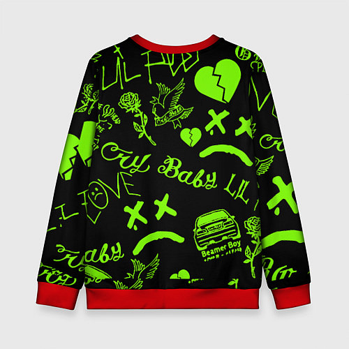 Детский свитшот Lil Peep кислота / 3D-Красный – фото 2