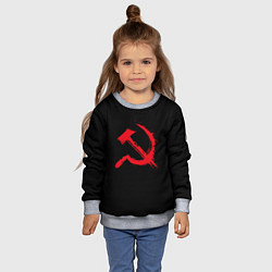 Свитшот детский СССР логотип серп и молот, цвет: 3D-меланж — фото 2