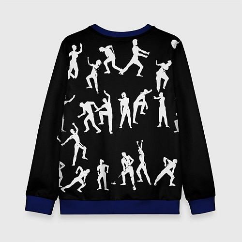Детский свитшот Silhouettes of moving people / 3D-Синий – фото 2