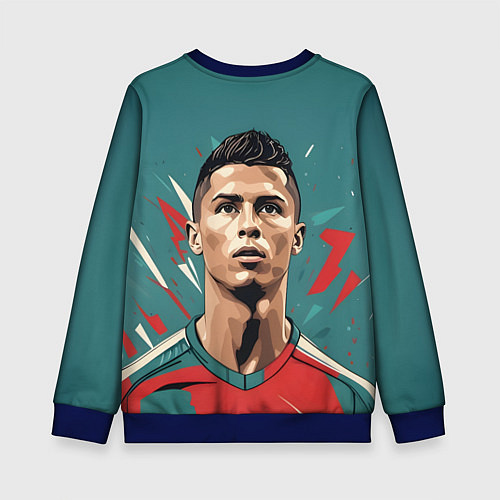 Детский свитшот Футболист Рональдо / 3D-Синий – фото 2