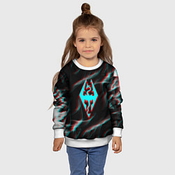 Свитшот детский Skyrim flame glitch, цвет: 3D-белый — фото 2