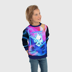 Свитшот детский Cyberpunk samurai storm, цвет: 3D-синий — фото 2