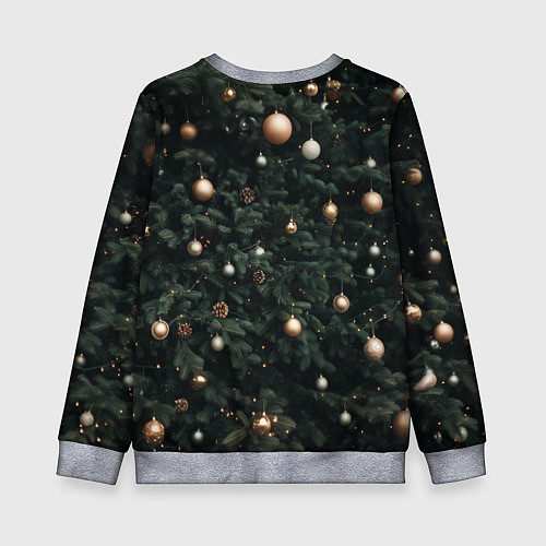 Детский свитшот Паттерн - Новогодняя елка / 3D-Меланж – фото 2