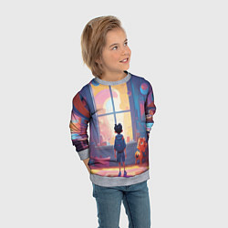 Свитшот детский Детство приключения, цвет: 3D-меланж — фото 2