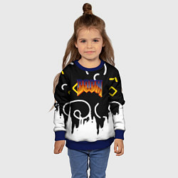 Свитшот детский Doom game pattern, цвет: 3D-синий — фото 2