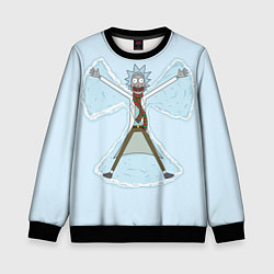 Детский свитшот Рик и Морти снег - бабочка