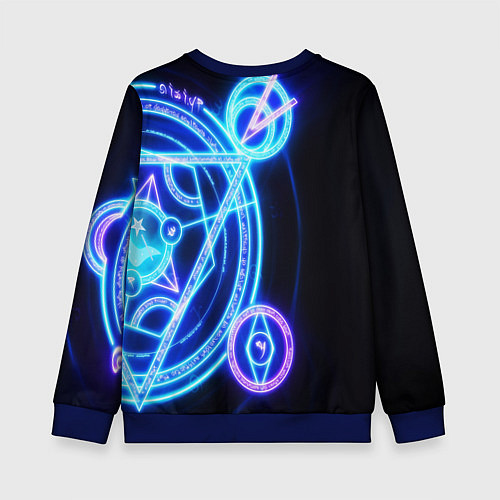 Детский свитшот Doom мистические символы / 3D-Синий – фото 2
