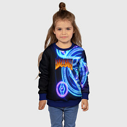 Свитшот детский Doom мистические символы, цвет: 3D-синий — фото 2
