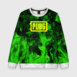 Детский свитшот PUBG green fire game