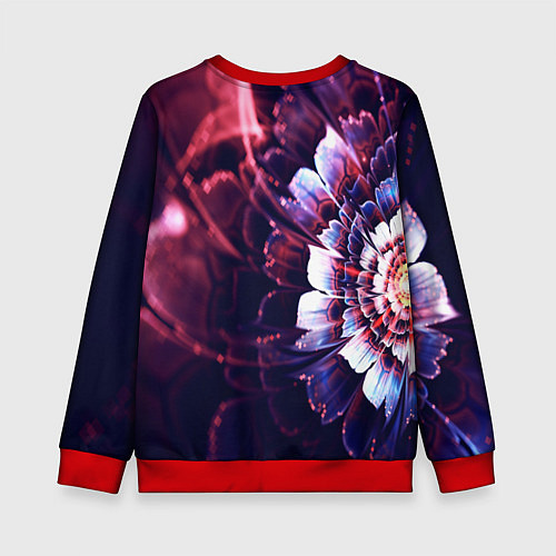 Детский свитшот Фрактальный цветок абстракция / 3D-Красный – фото 2