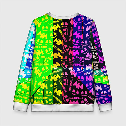 Детский свитшот Marshmello pattern neon steel / 3D-Белый – фото 2