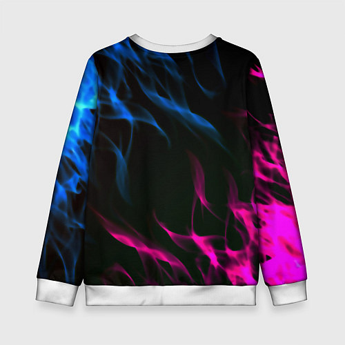 Детский свитшот Barcelona neon flame / 3D-Белый – фото 2