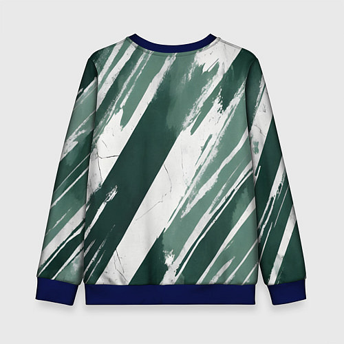 Детский свитшот Косая зеленая полоска / 3D-Синий – фото 2