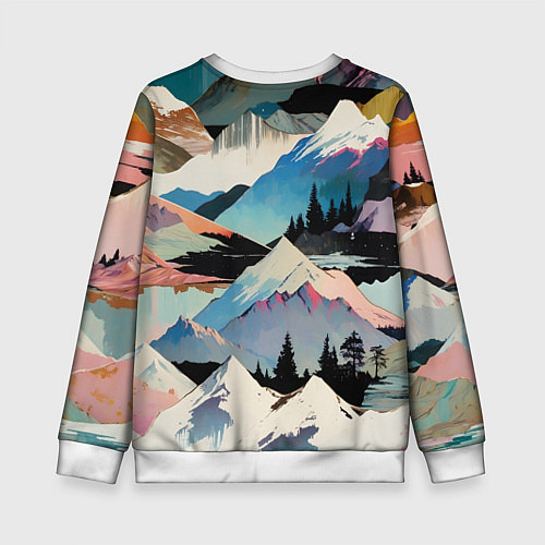 Детский свитшот Снежные горы / 3D-Белый – фото 2