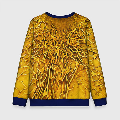 Детский свитшот Жёлтый симбионт абстракция / 3D-Синий – фото 2