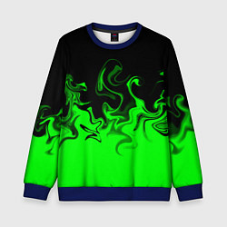 Детский свитшот Абстрактный зеленый огонь