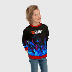 Свитшот детский Rust neon flame, цвет: 3D-красный — фото 2