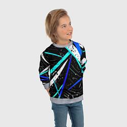 Свитшот детский Разноцветные праздничные линии, цвет: 3D-меланж — фото 2