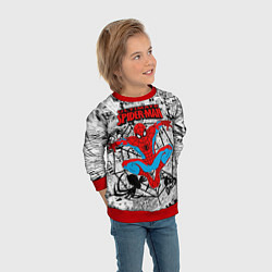 Свитшот детский Человек паук комиксы, цвет: 3D-красный — фото 2