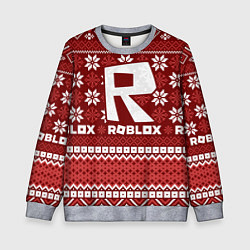 Свитшот детский Новогодний свитер ugly Roblox, цвет: 3D-меланж
