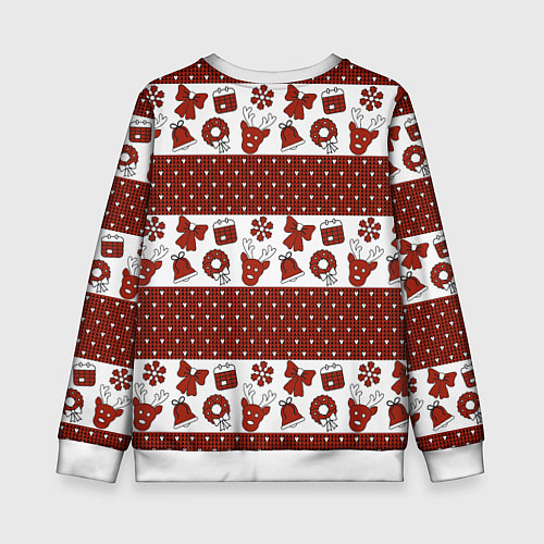 Детский свитшот Новогодний паттерн / 3D-Белый – фото 2