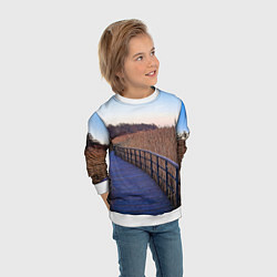 Свитшот детский Камышовые плавни на Финском заливе, цвет: 3D-белый — фото 2