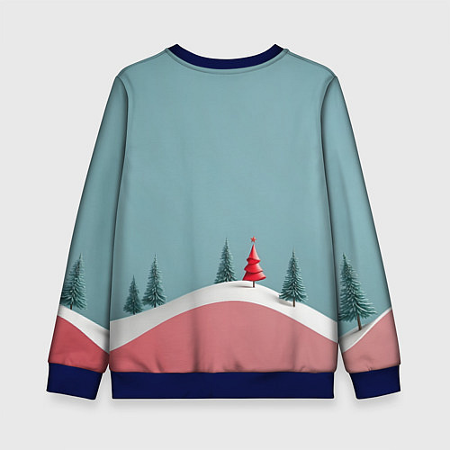 Детский свитшот Новый год минимализм / 3D-Синий – фото 2