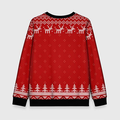 Детский свитшот Новогодний Ford с оленями / 3D-Черный – фото 2